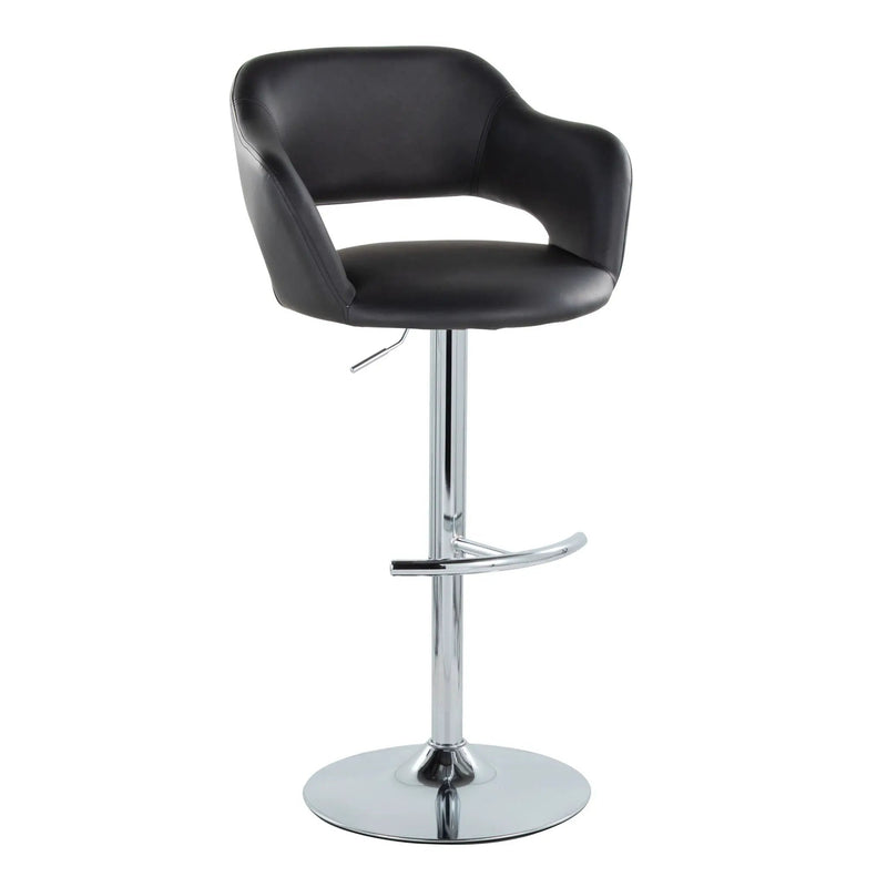 Margarite - Contemporary Ajustable Barstool With Swivel With Rounded T Footrest (Set of 2) by Unique Piece Furniture
