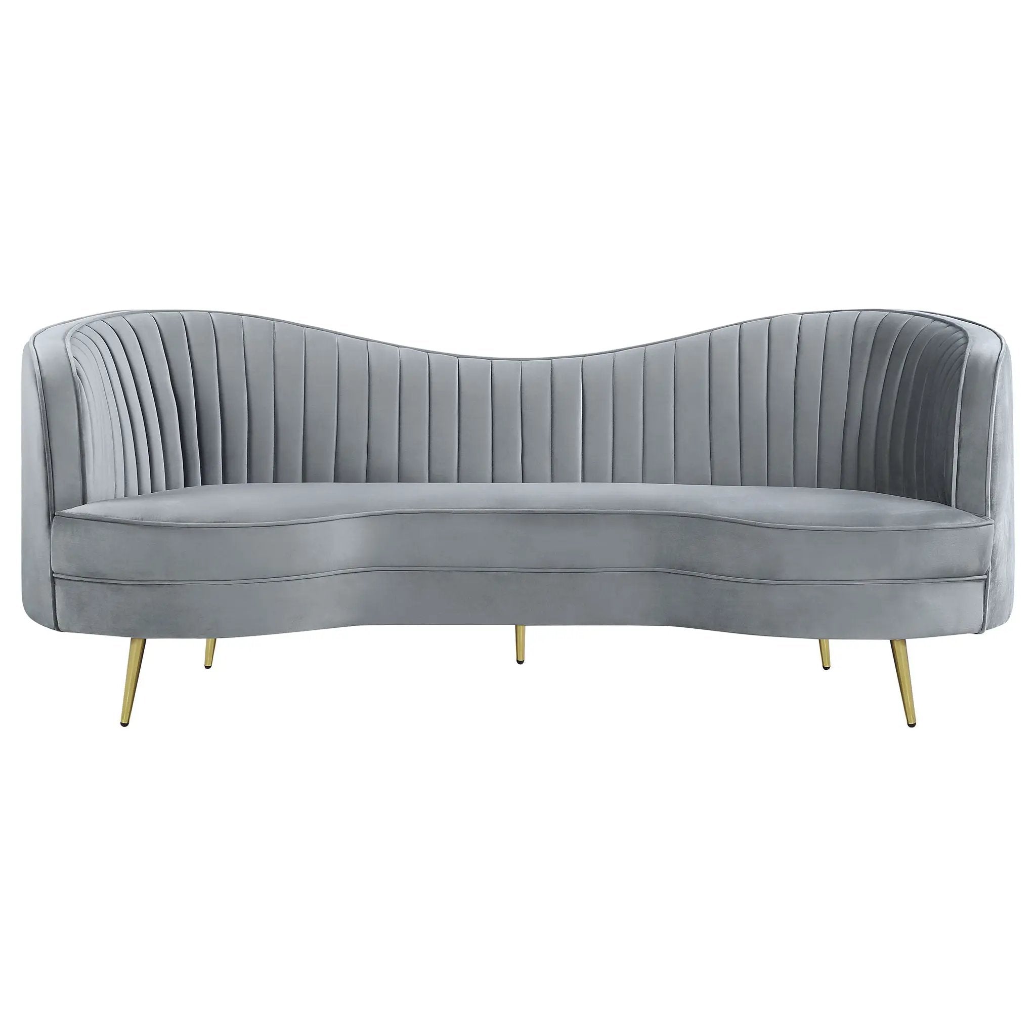 Sophia 3-piece Upholstered Channel Tufted Sofa Set Grey by Unique Piece Furniture