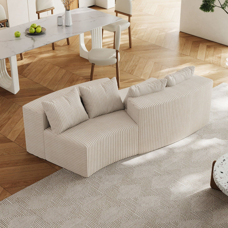 Curved Sectional Sofa With 4 Pillows, Modular Semi Circular Design by HouseOfZazla
