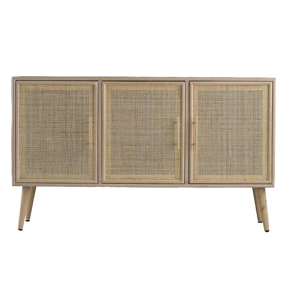 Wooden Accent TV Cabinet With 3 Doors - Brown by Unique Piece Furniture