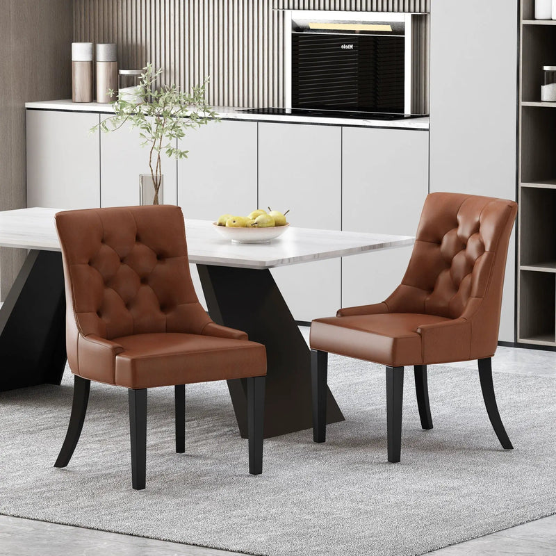 Cheney Contemporary Dining Chair Tufted Upholstery (Set of 2) by HouseOfZazla
