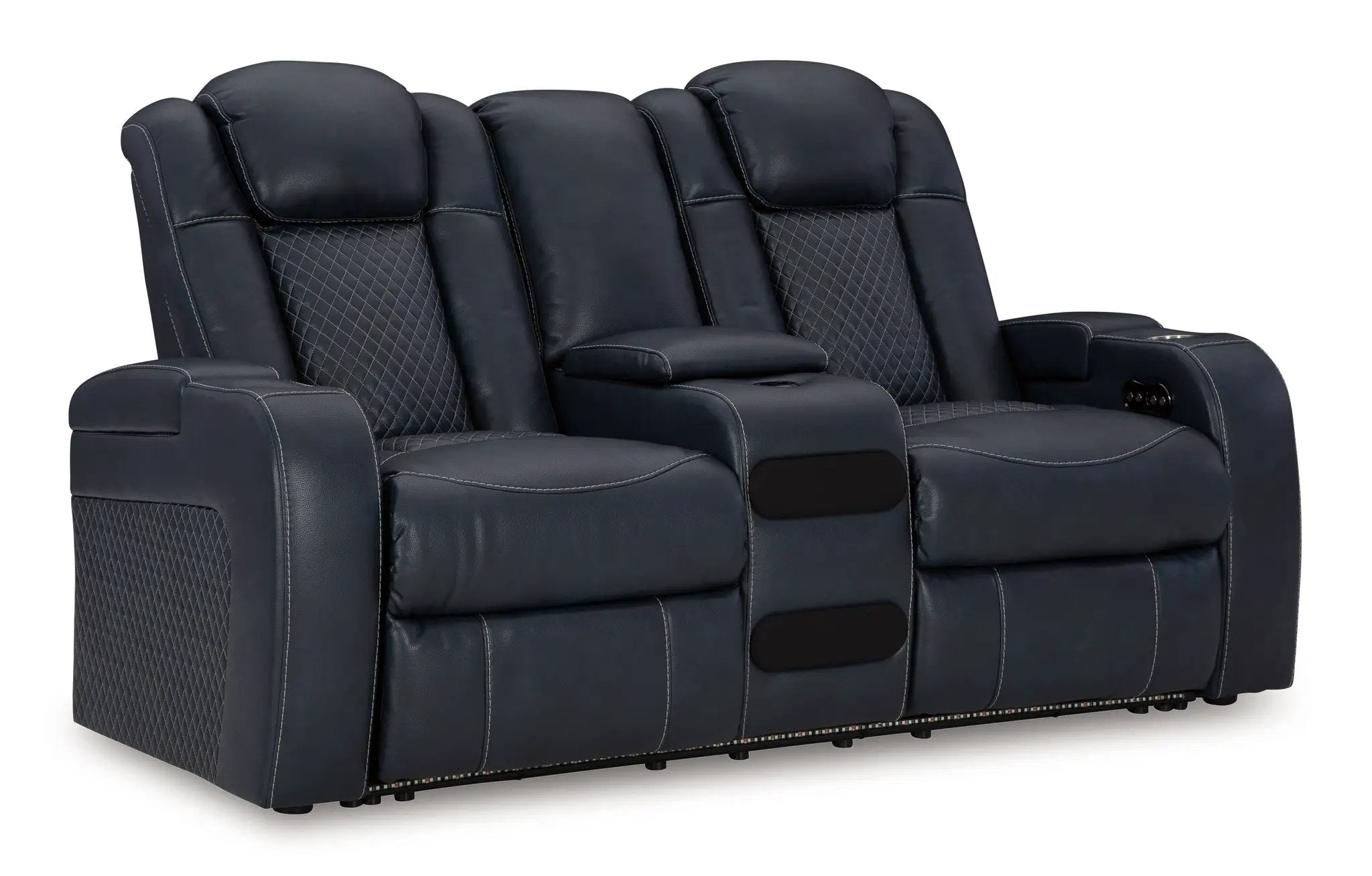 Fyne-dyme - Power Reclining Loveseat With Console/Adj Hdrst by Unique Piece Furniture