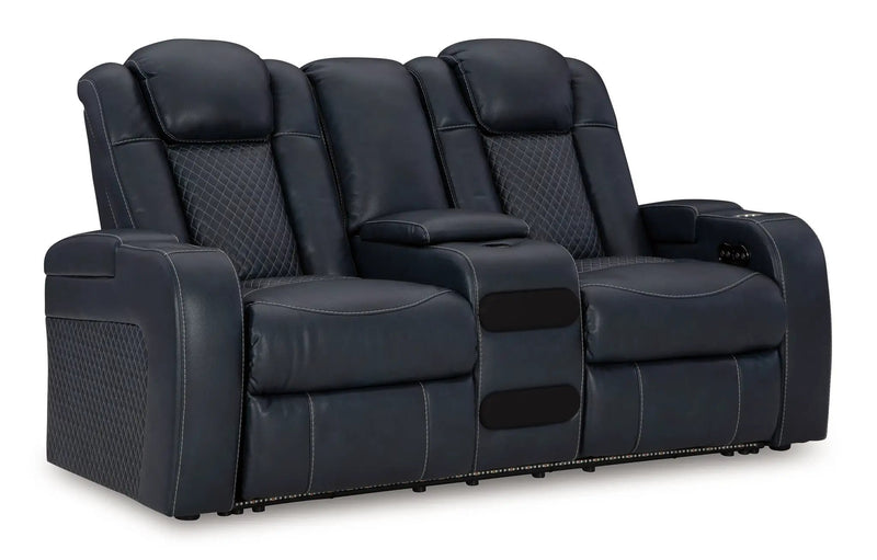 Fyne-dyme - Power Reclining Loveseat With Console/Adj Hdrst by Unique Piece Furniture