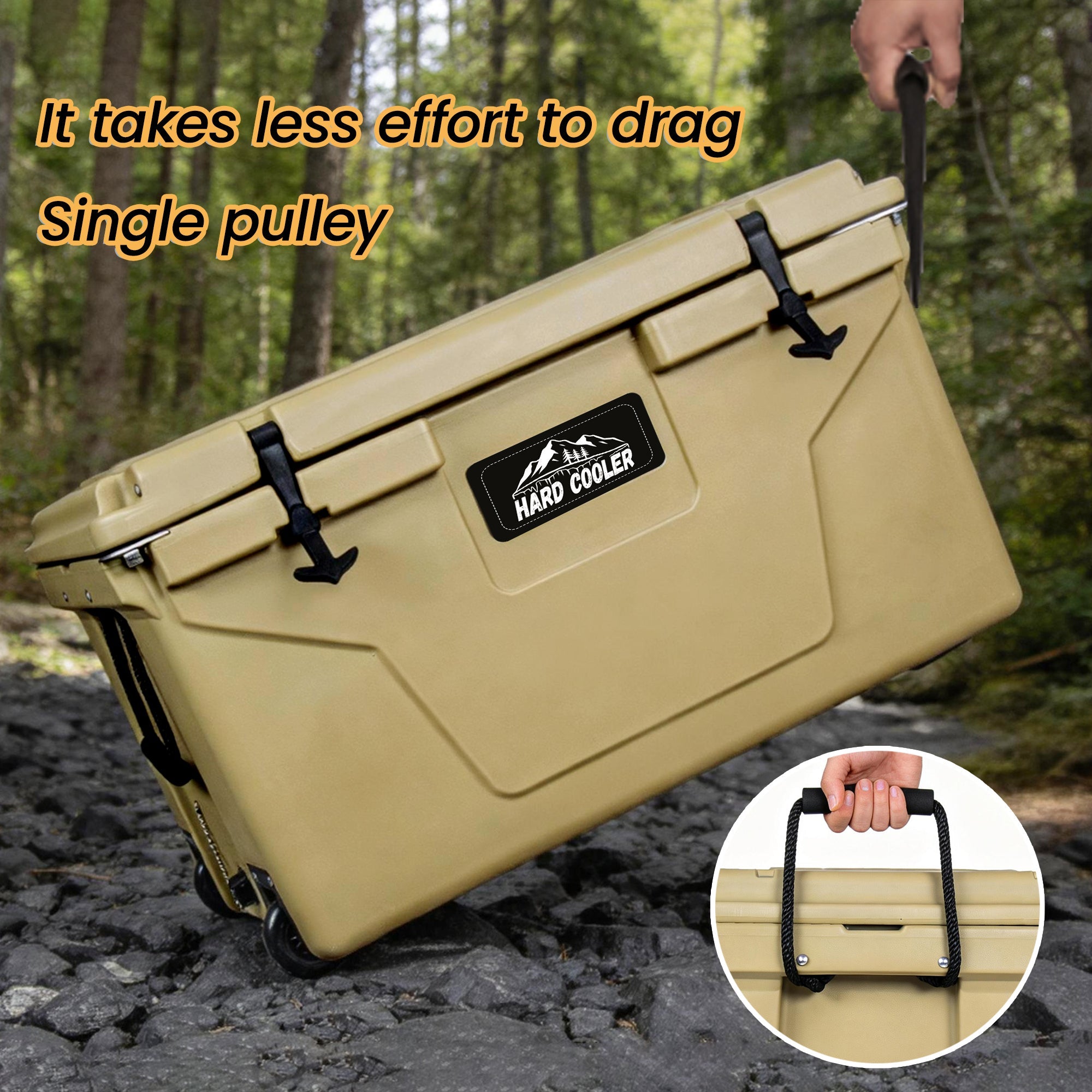 85 Quart Khaki Bear-Resistant Rotomolded Cooler by HouseOfZazla