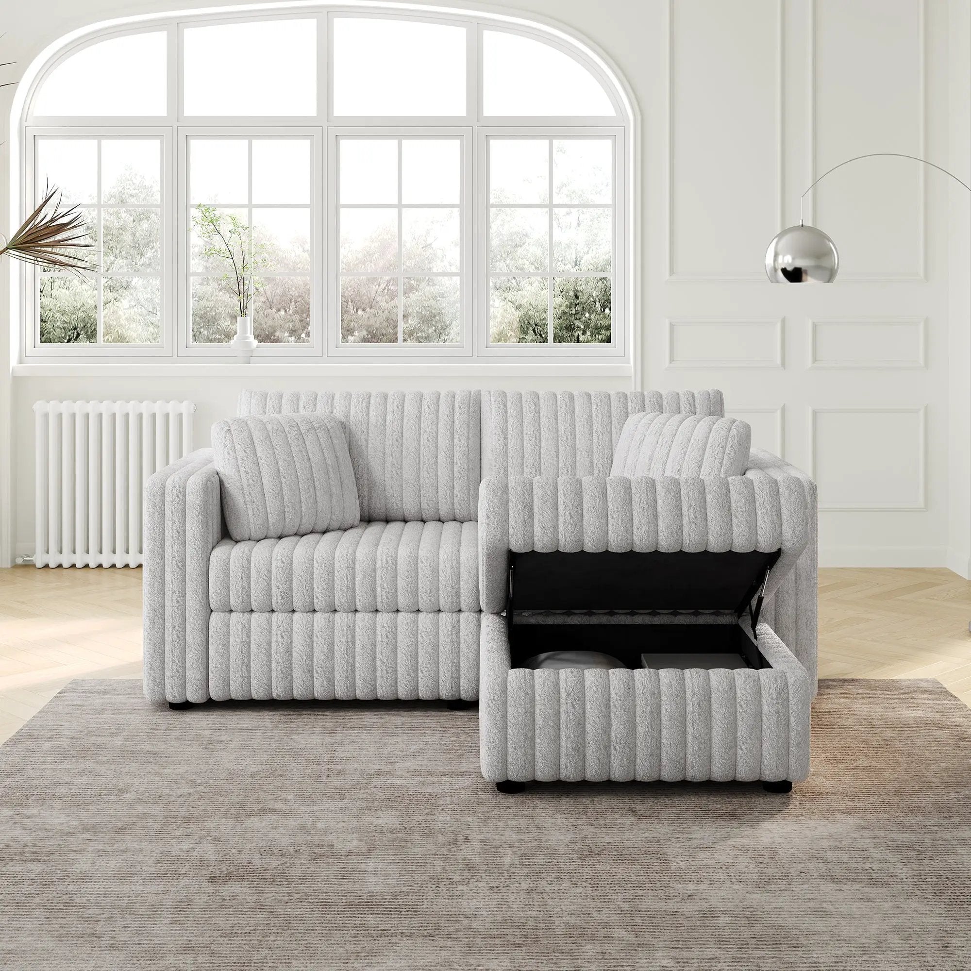 75.6" Soft Modular 2-Person Sofa with Hydraulic Lift by HouseOfZazla