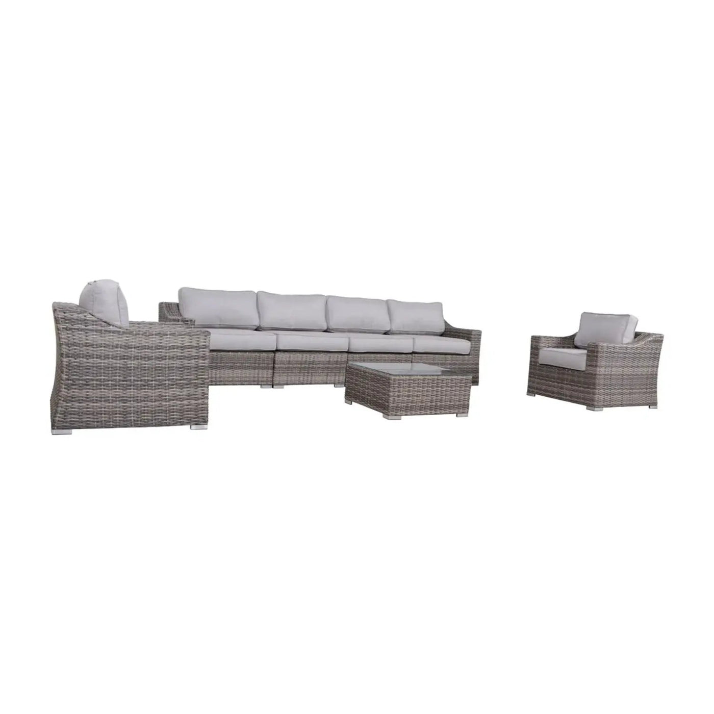 Outdoor Wicker Conversation Set With Cushions, All Weather by HouseOfZazla