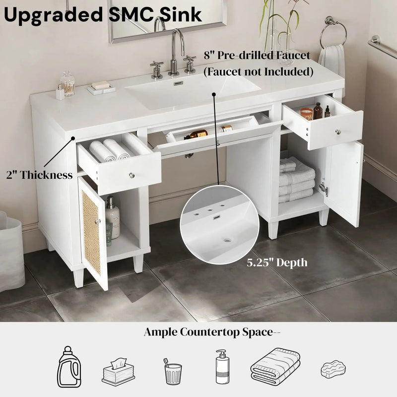 Bathroom Vanity With Sink, Spacious Storage Cabinet by HouseOfZazla