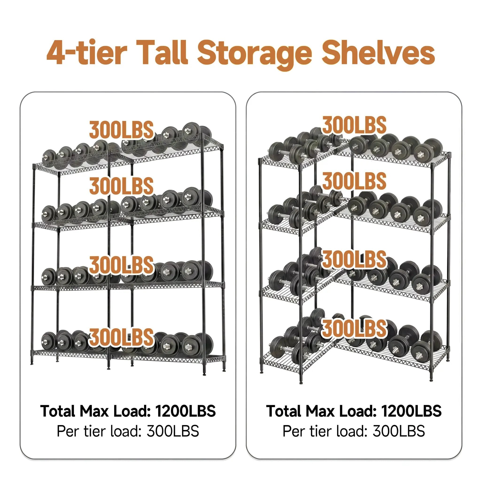 4 Tiers Metal Storage Shelves by HouseOfZazla