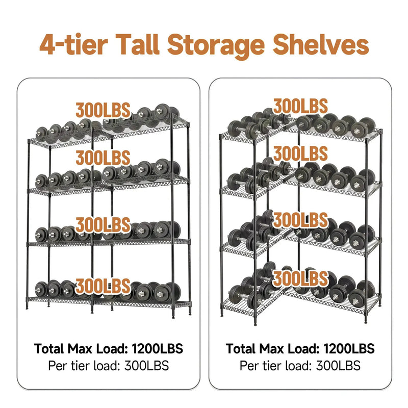 4 Tiers Metal Storage Shelves by HouseOfZazla