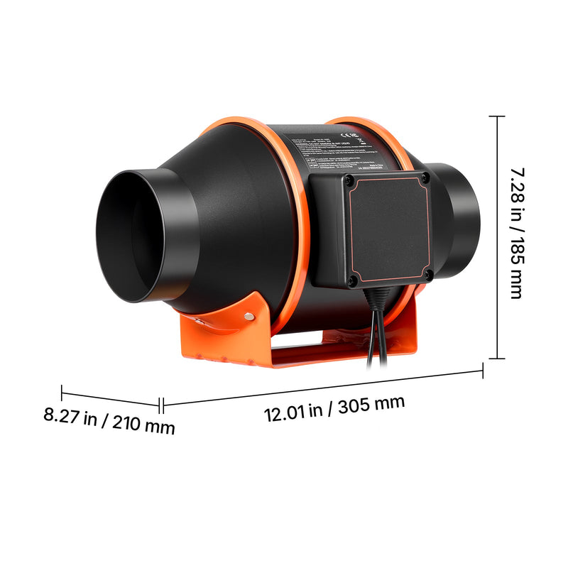 Inline Duct Fan with 10-Speed PWM Controller and App Control by HouseOfZazla
