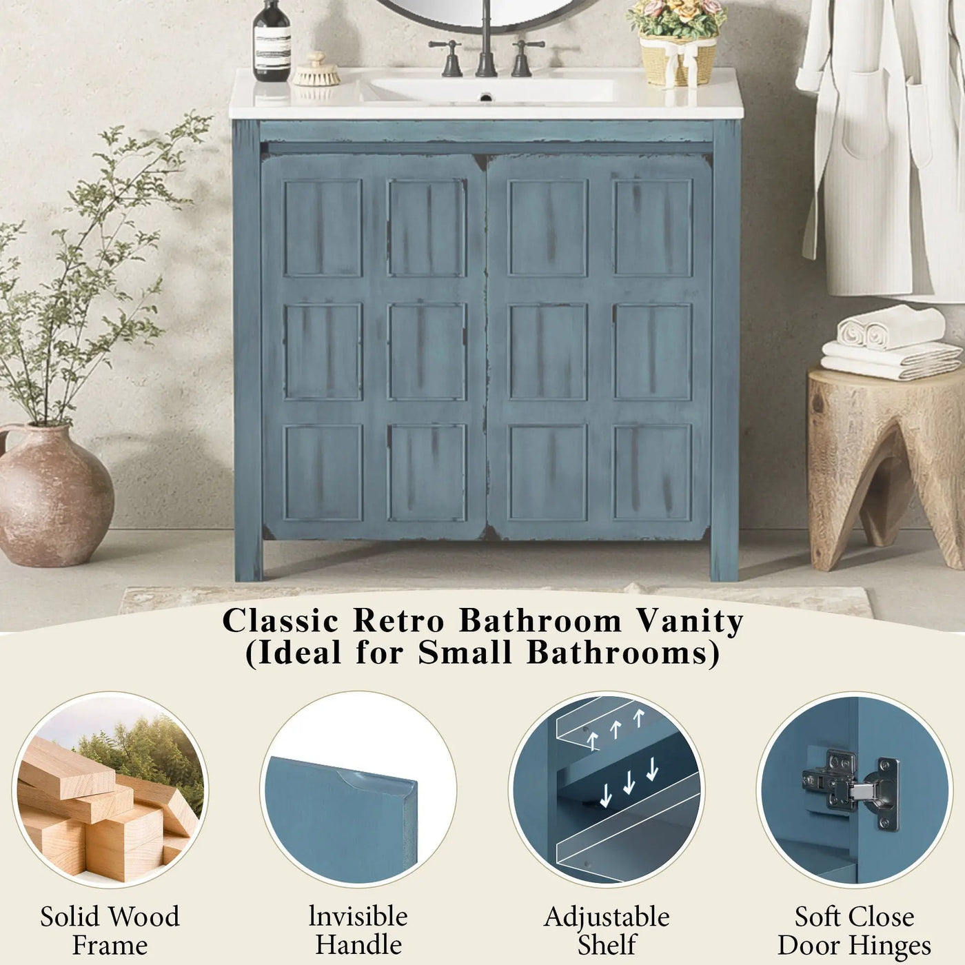 Bathroom Vanity Organizer With Sink, Combo Cabinet Set, Bathroom Storage Cabinet by Unique Piece Furniture