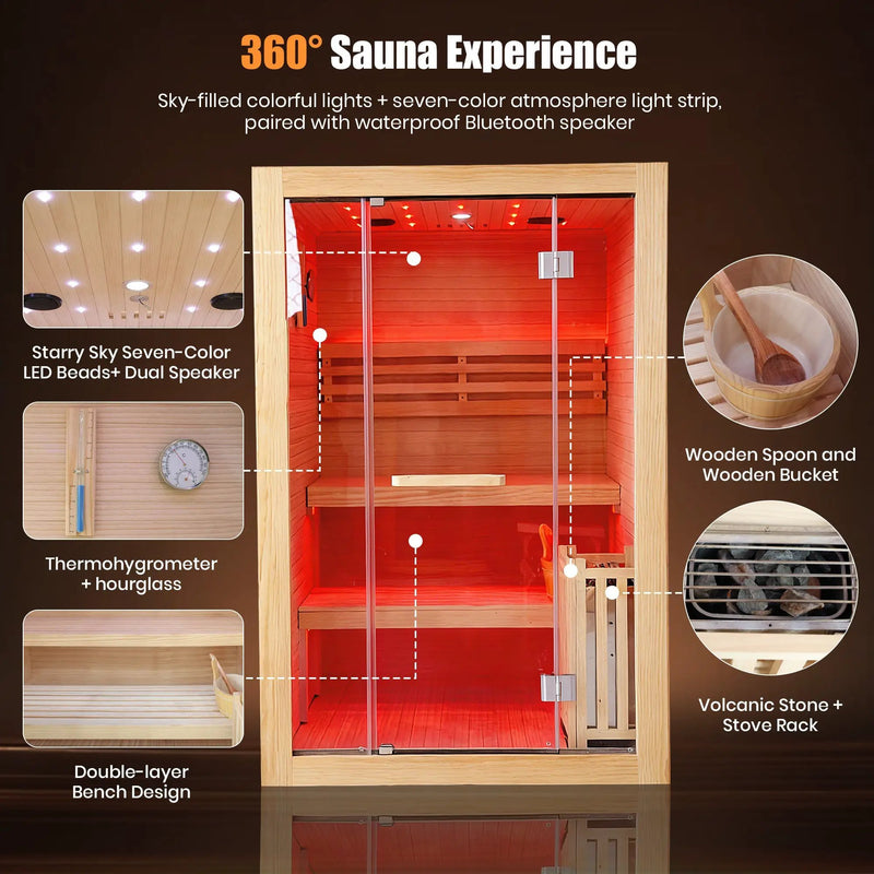 Double-Person 3000W Heating Furnace Sauna Room by HouseOfZazla