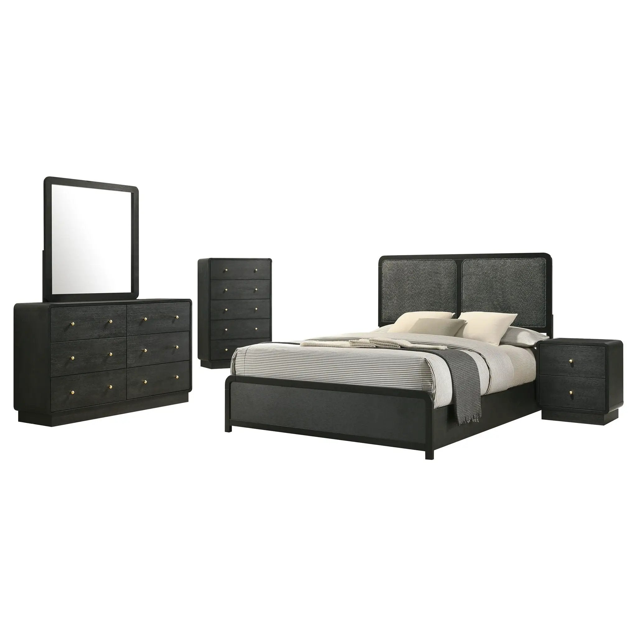 Cavelle 5-piece Full Bedroom Set Black by Unique Piece Furniture