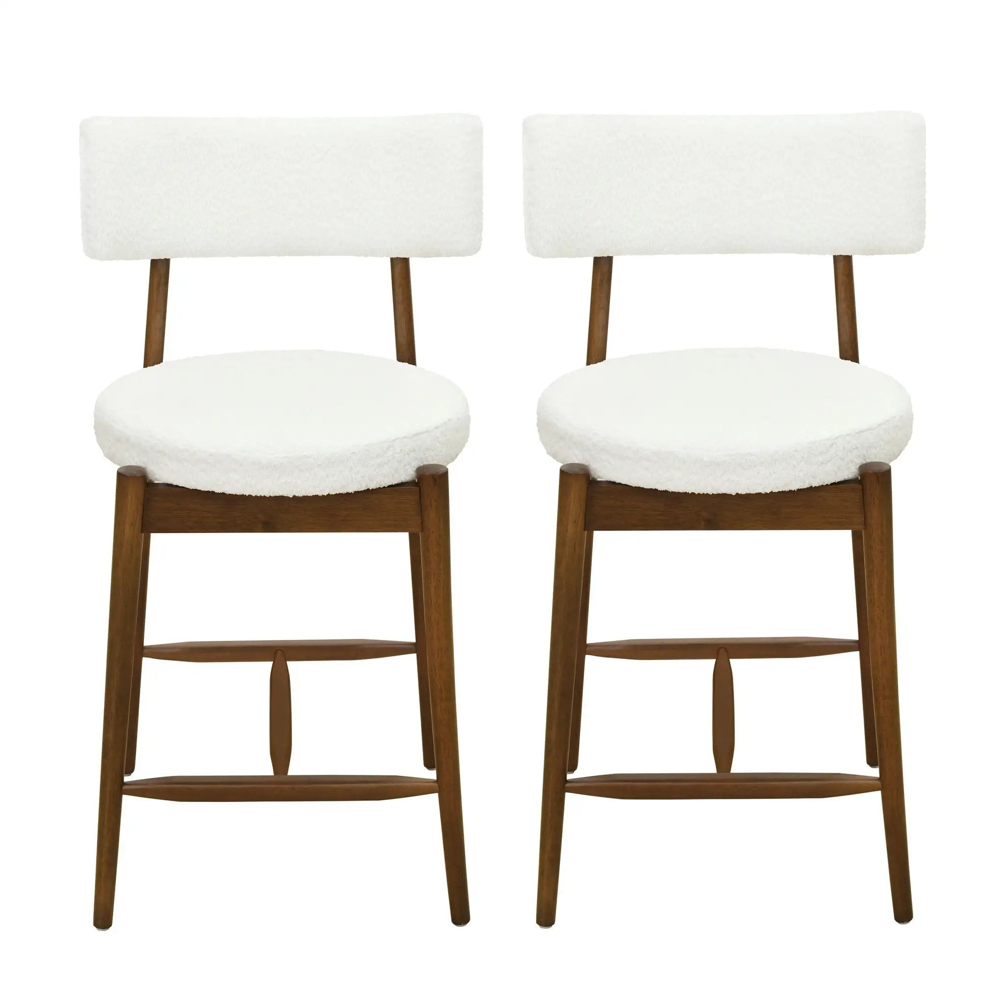 Mid Century Modern Counter Stools, Fabric Upholstered Chairs by HouseOfZazla