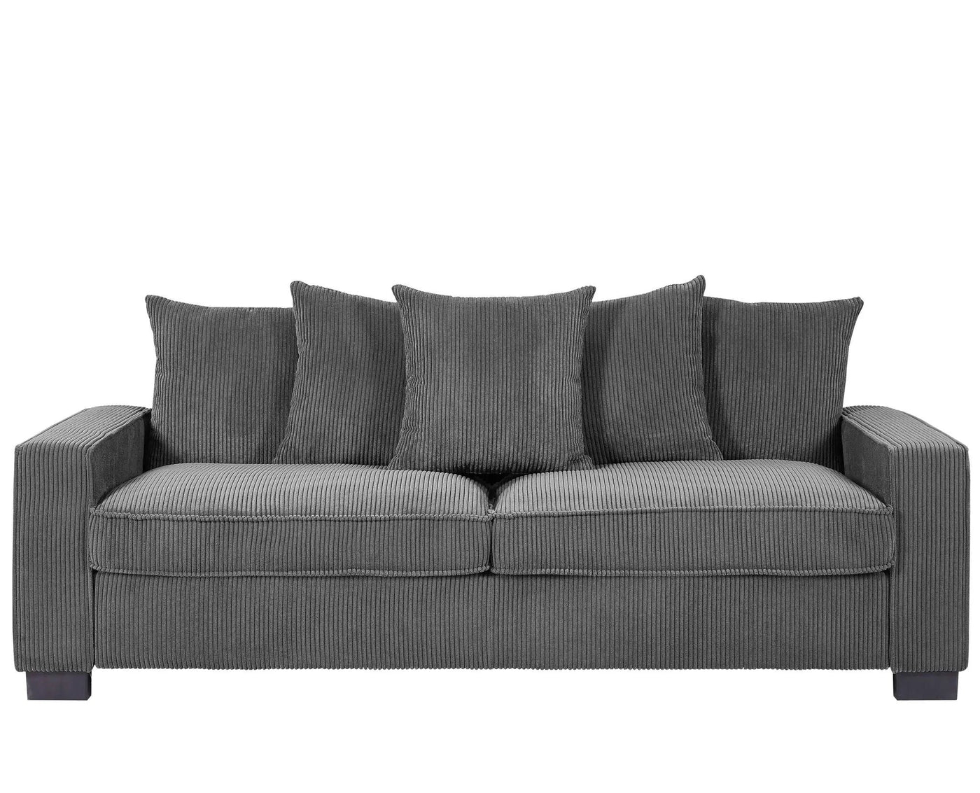 Luxe Sofa With 5 Matching Toss Pillows, Sleek Design, Spacious And Comfortable 3 Seater Couch by Unique Piece Furniture
