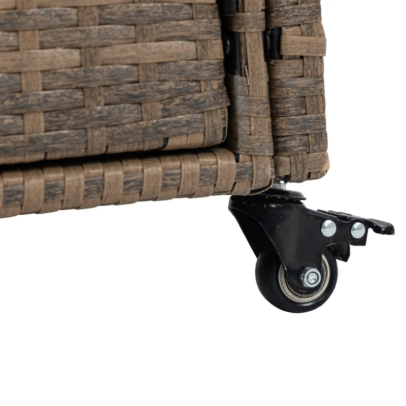 Outdoor Wicker Bar Cart with Glass Top and Wheels by HouseOfZazla