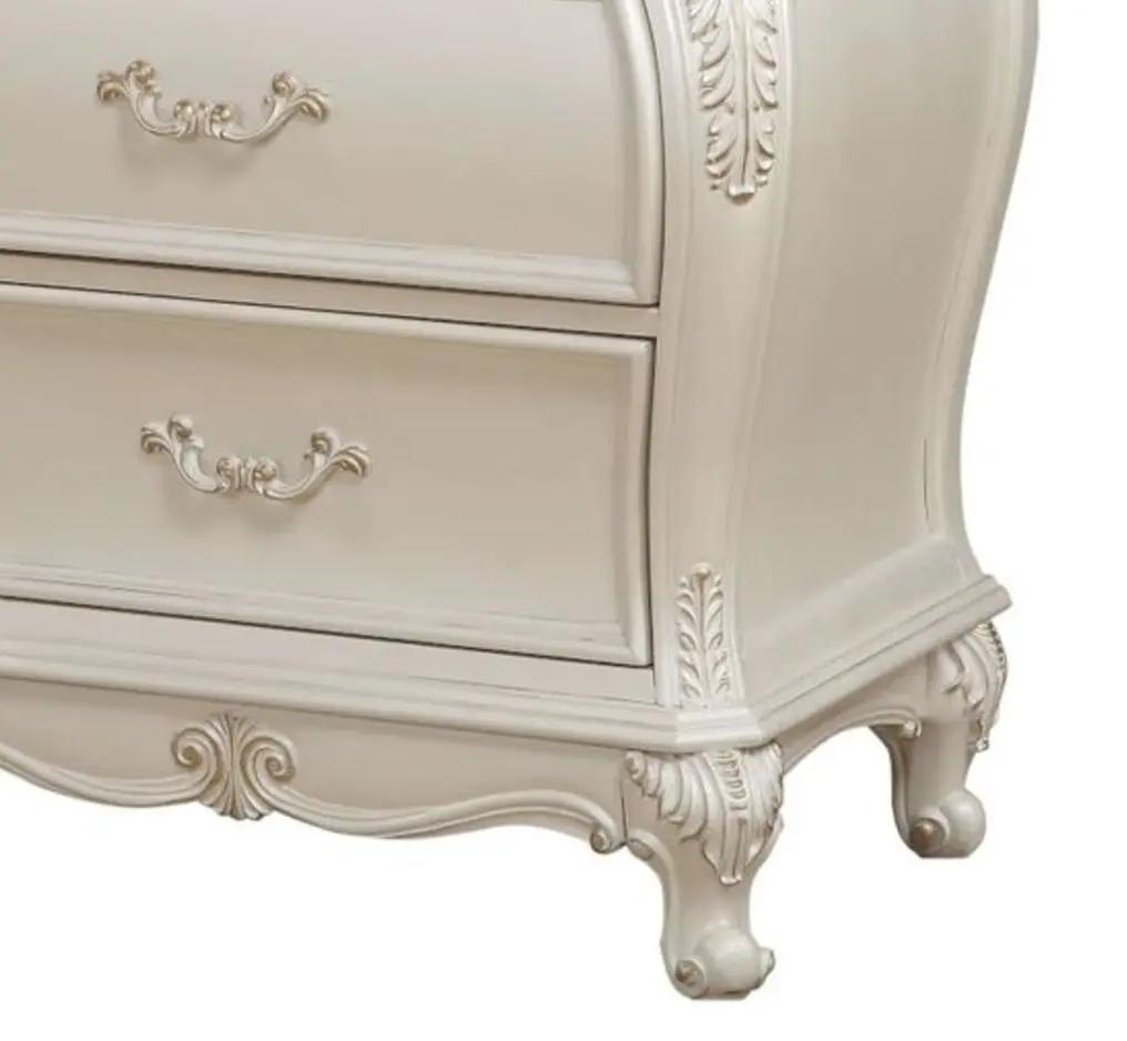 Chantelle - Nightstand With Granite Top - White by HouseOfZazla