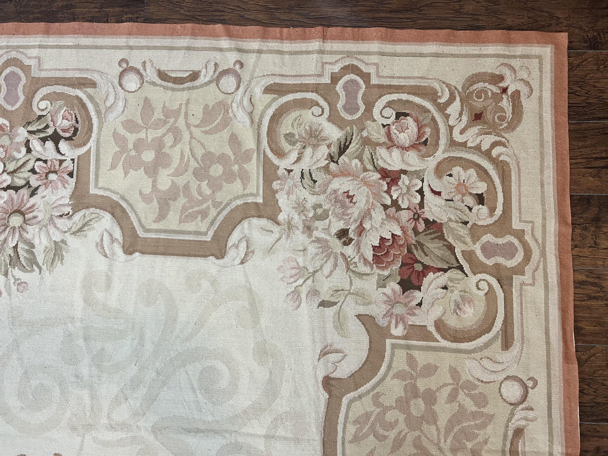 10x14 Aubusson Rug, Wool Handmade Vintage Carpet, French European Design, Elegant by Jewel Rugs