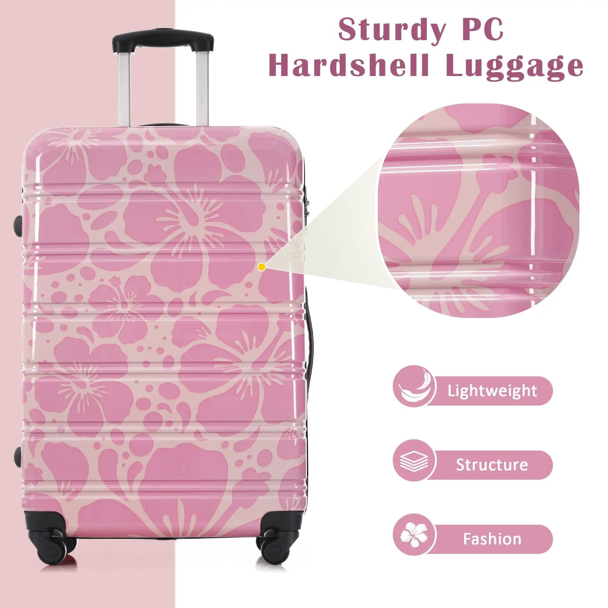 Hardshell Luggage Set 3-Piece Spinner Suitcases with TSA Lock by HouseOfZazla