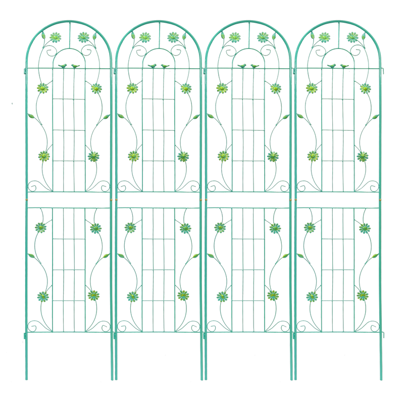4 Pack Metal Garden Trellis 86.7'' x 19.7'' Rustproof Trellis for Climbing Plants by HouseOfZazla