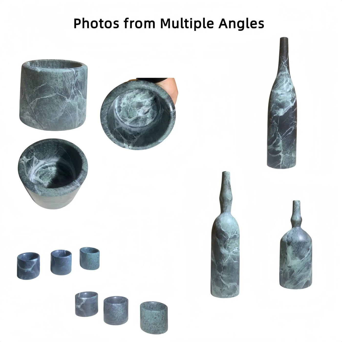 7 Pieces Luxury Natural Marble Living Room Accessories Set by HouseOfZazla