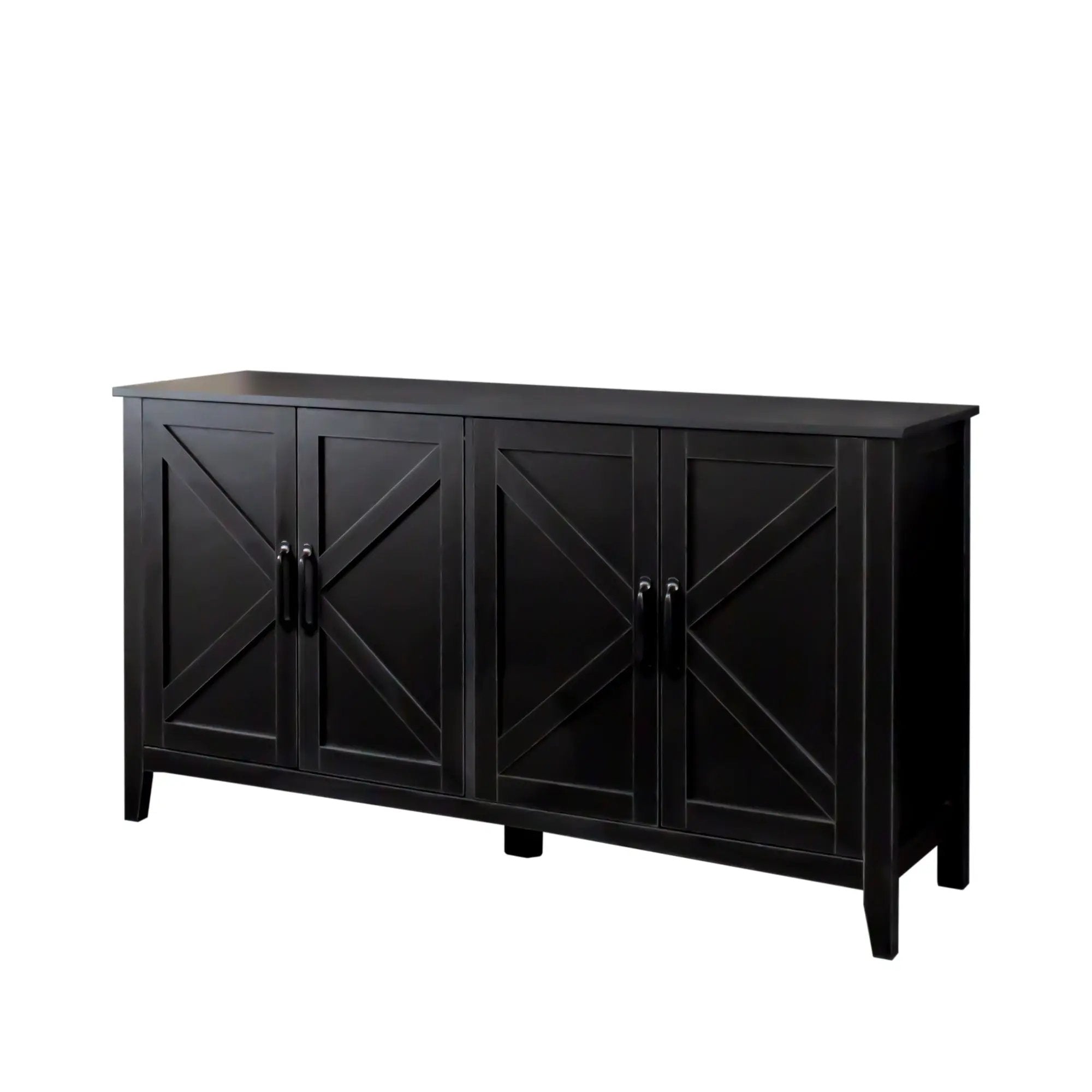 Cabinet With 4 Doors and 4 Open Shelves Freestanding Sideboard by HouseOfZazla