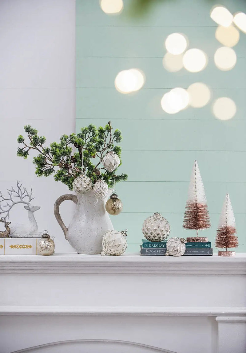 Glass Decorative Hanging Ball Christmas Tree Ornaments (Set of 12) by Unique Piece Furniture
