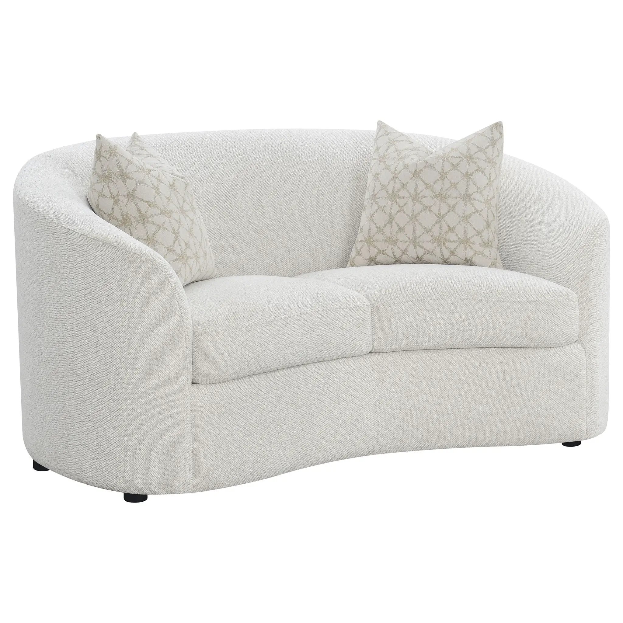 Rainn Boucle Upholstered Sloped Arm Loveseat Latte by Unique Piece Furniture