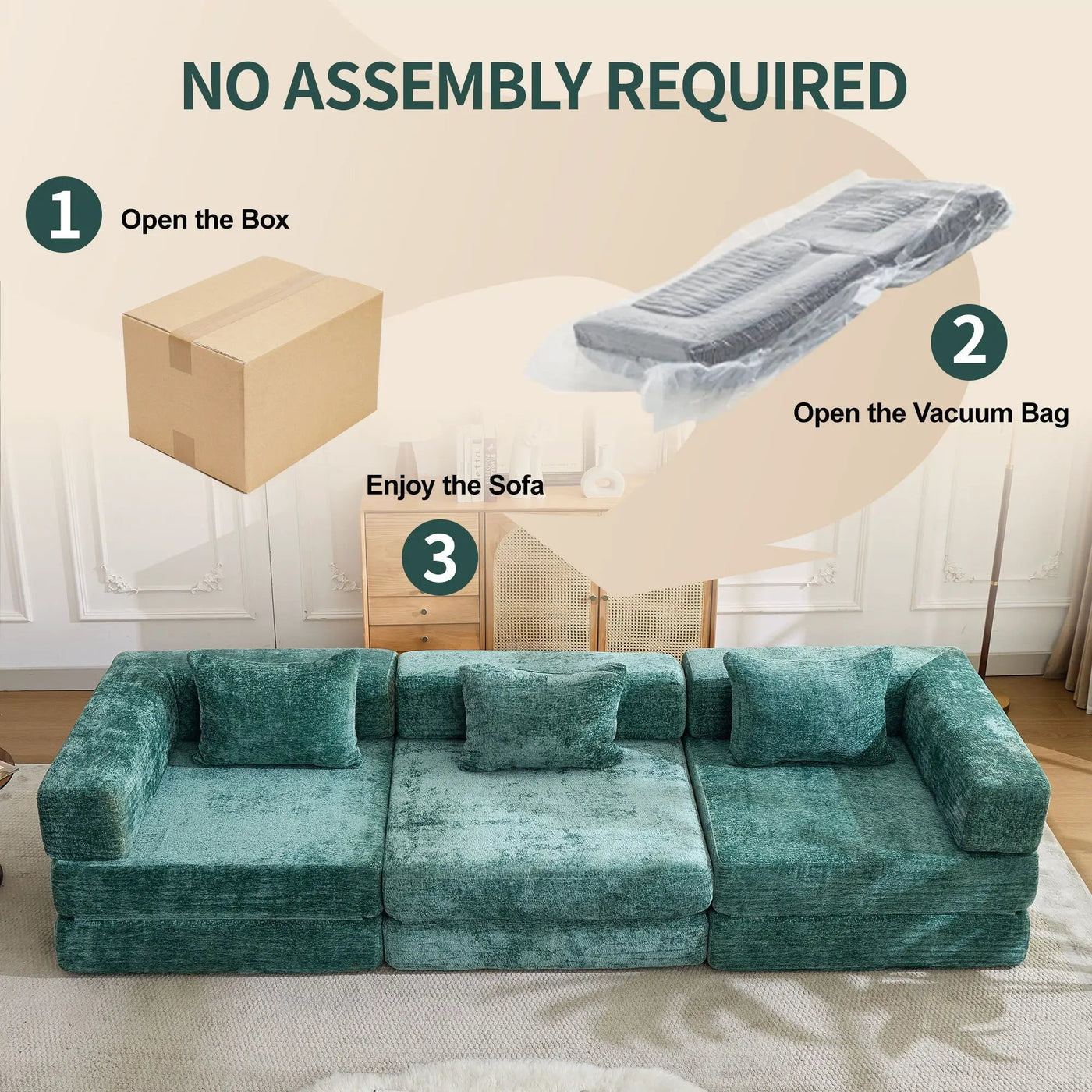 Convertible Floor Sofa Bed, Boneless Modular Sectional Sofa For Living Room by HouseOfZazla