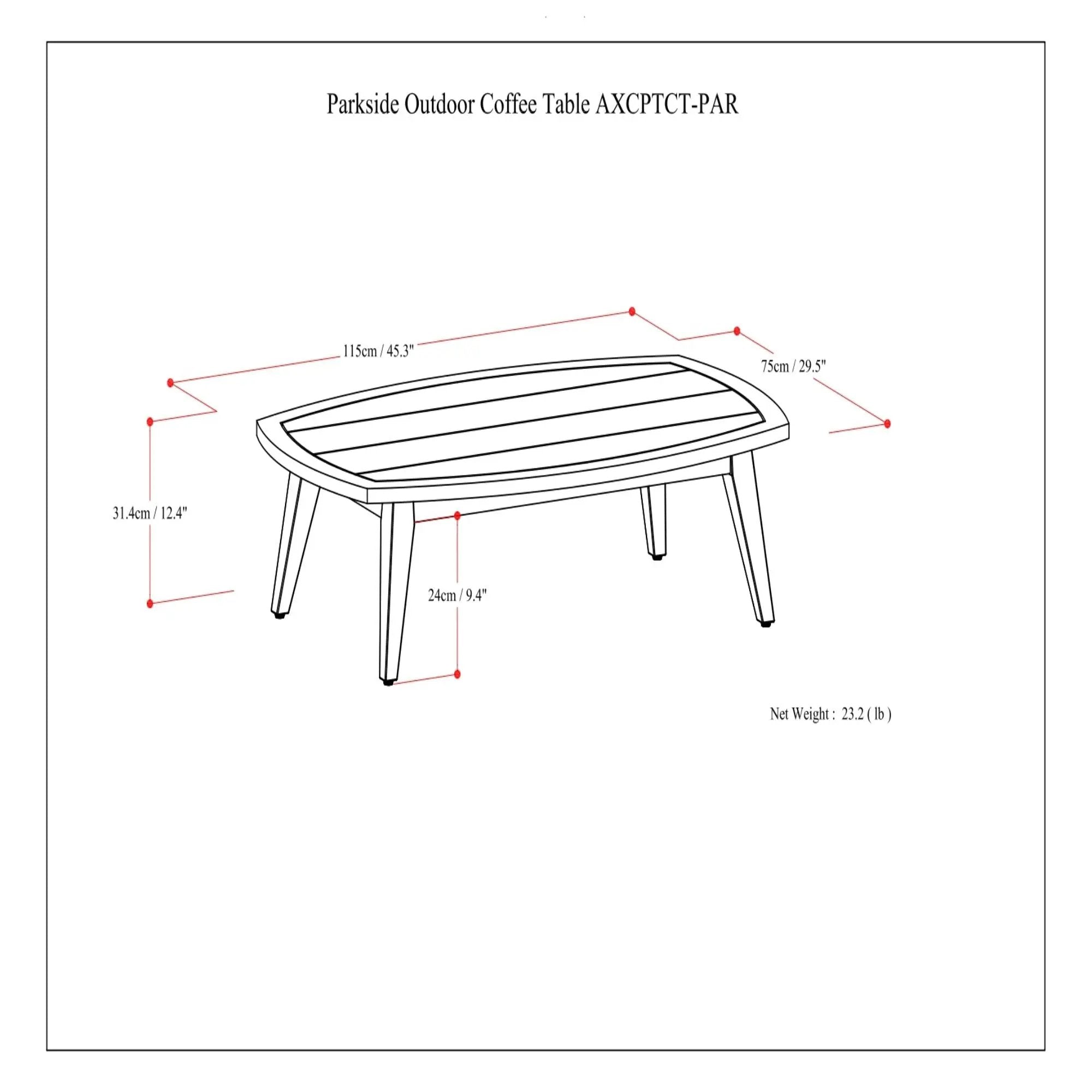 Parkside - Outdoor Coffee Table - Light Teak by HouseOfZazla