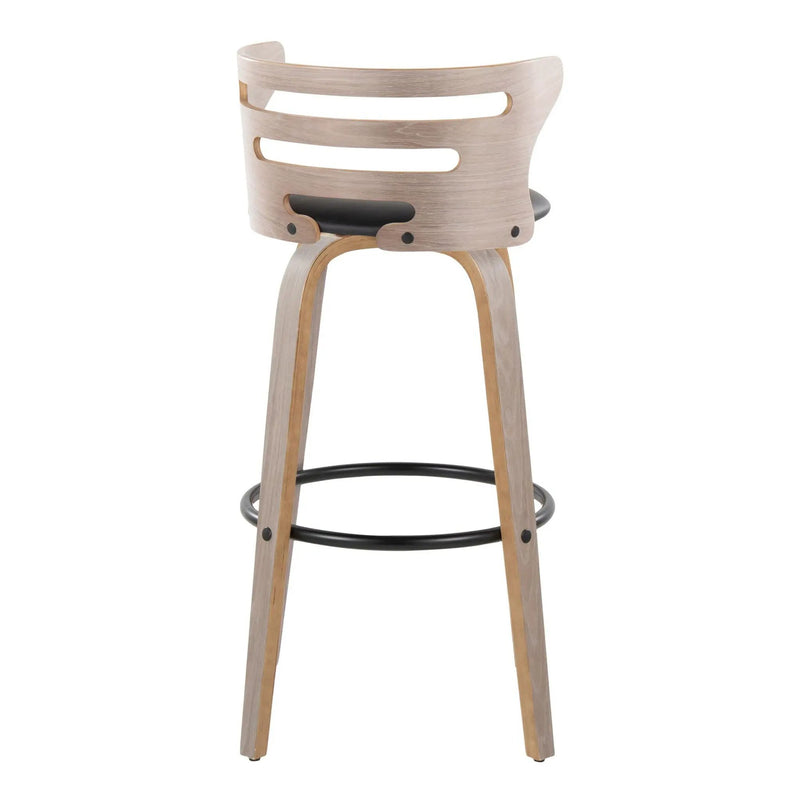 Cosini - Mid Century Modern Fixed Height, Barstool & Swivel And Round Footrest (Set of 2) by Unique Piece Furniture