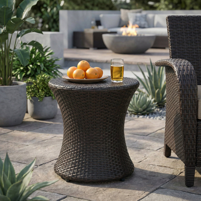 19" Kono Hourglass Table (No Glass Top) End Table by HouseOfZazla