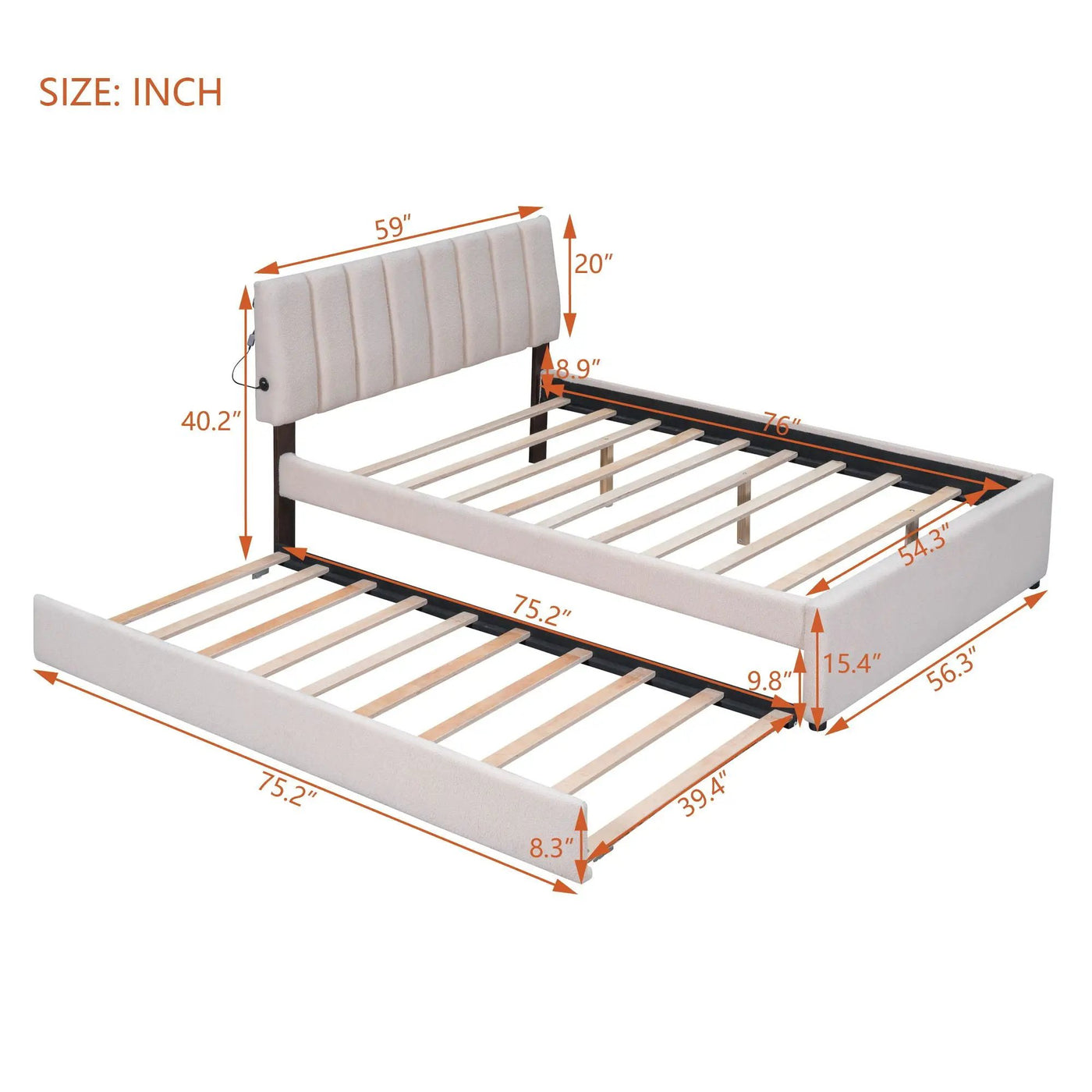 Upholstered Platform Bed With Trundle by HouseOfZazla