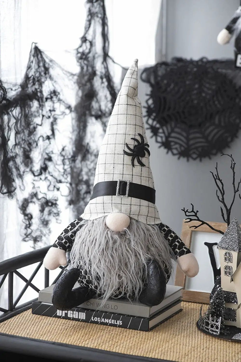 Sitting Gnome With Hat Spider, For Halloween Decor by HouseOfZazla