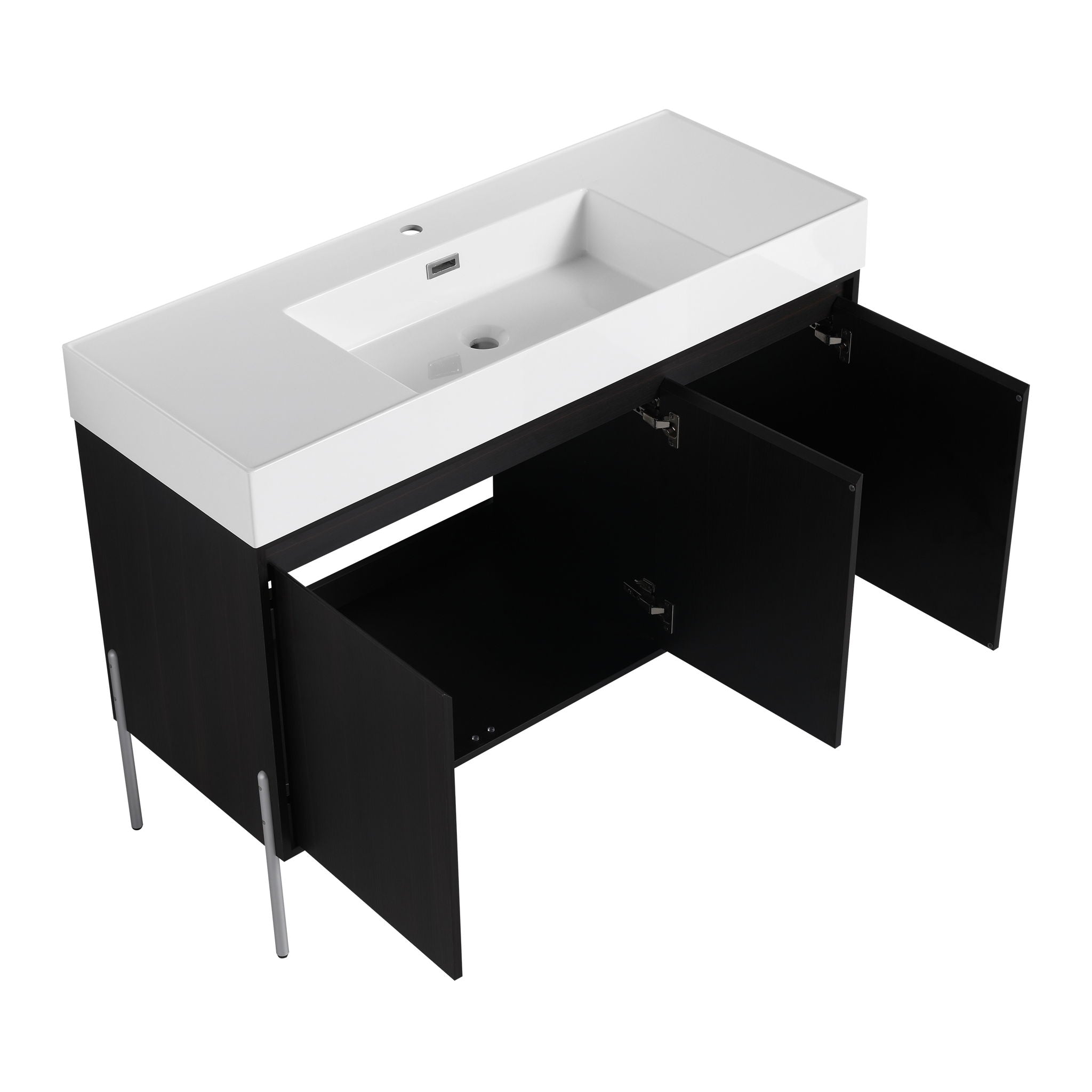 Freestanding Bathroom Vanity With Resin Sink And Storage Cabinet by HouseOfZazla