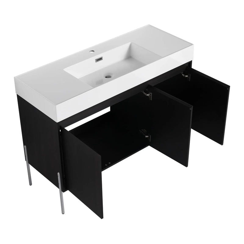Freestanding Bathroom Vanity With Resin Sink And Storage Cabinet by HouseOfZazla