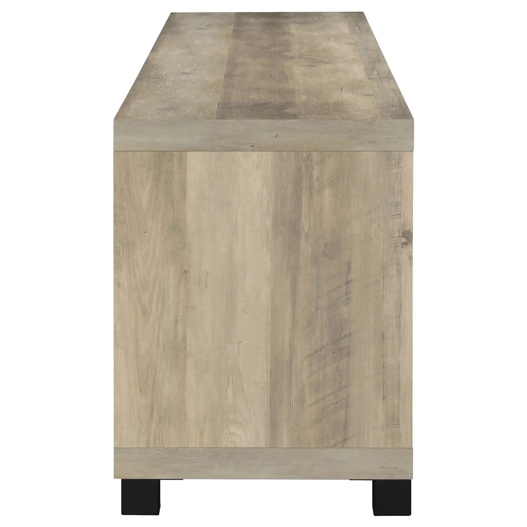 Sachin 4-door Engineered Wood 79-inch TV Stand Distressed Pine by Unique Piece Furniture