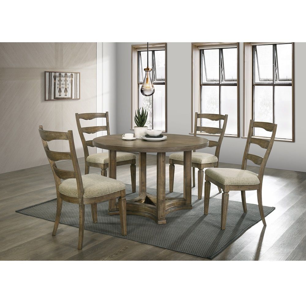 Parfield - Round Dining Table - Weathered Oak by Unique Piece Furniture