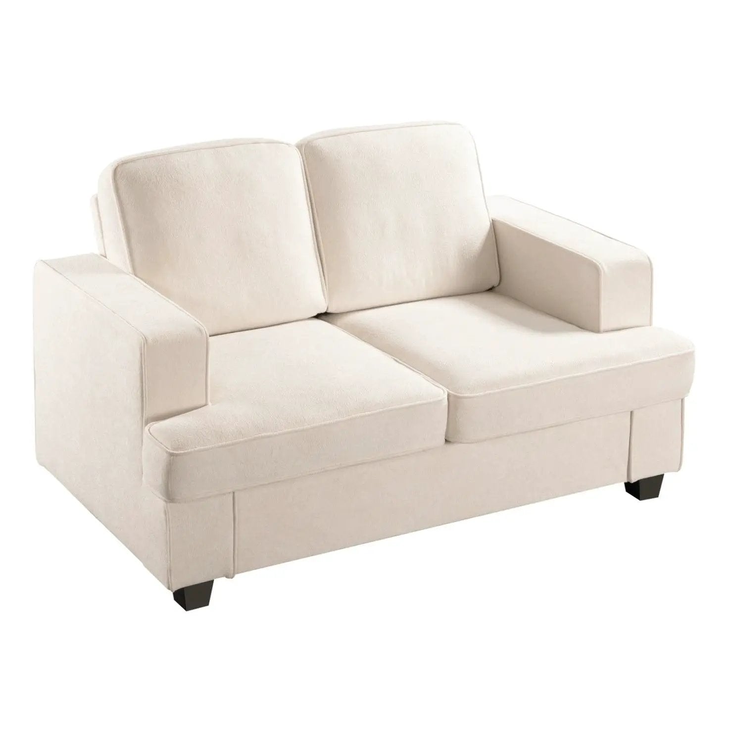 Modern Loveseat, Comfortable 2 Seater Couch With Deep Seating, Loose Back Cushions, Wide Arms by HouseOfZazla