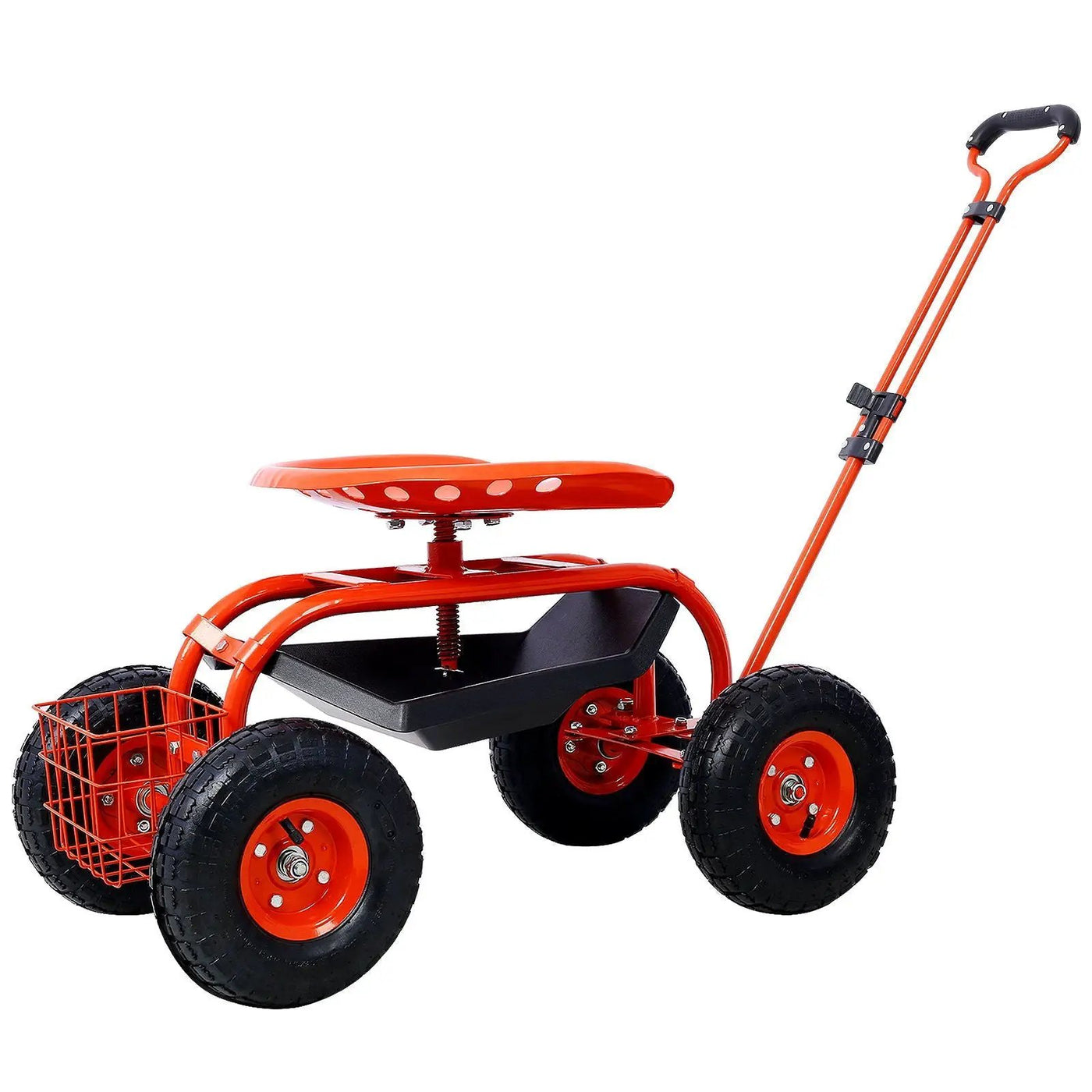 Rolling Garden Scooter Cart Seat With Wheels, 360 Swivel Seat, Tool Tray by HouseOfZazla