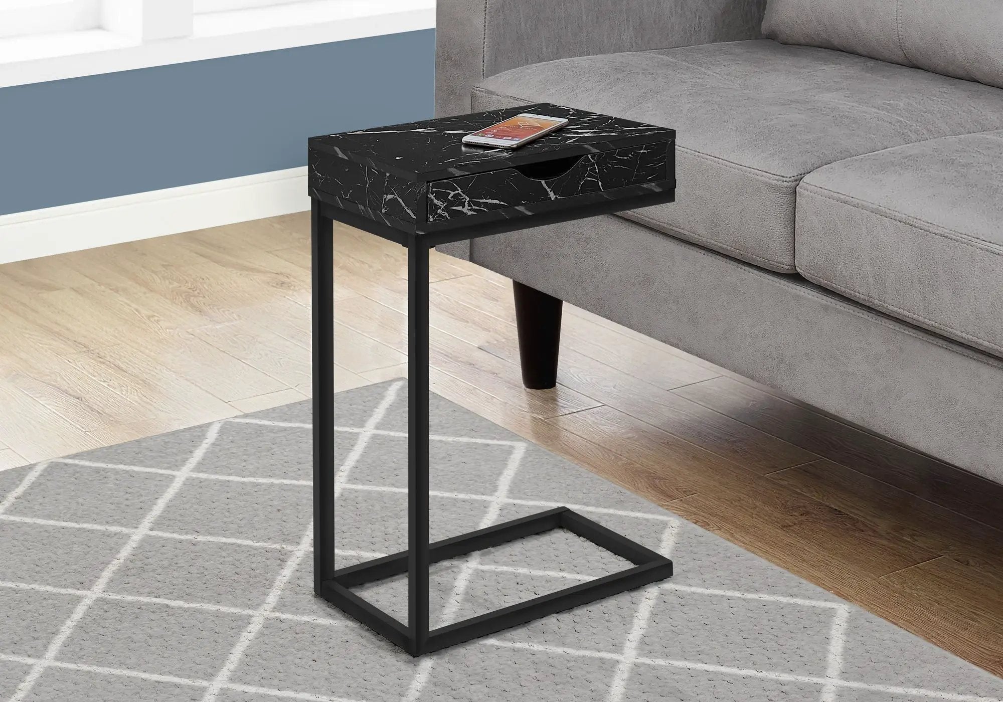 Accent Table, C - Shaped Contemporary & Modern Elegant Design by Unique Piece Furniture