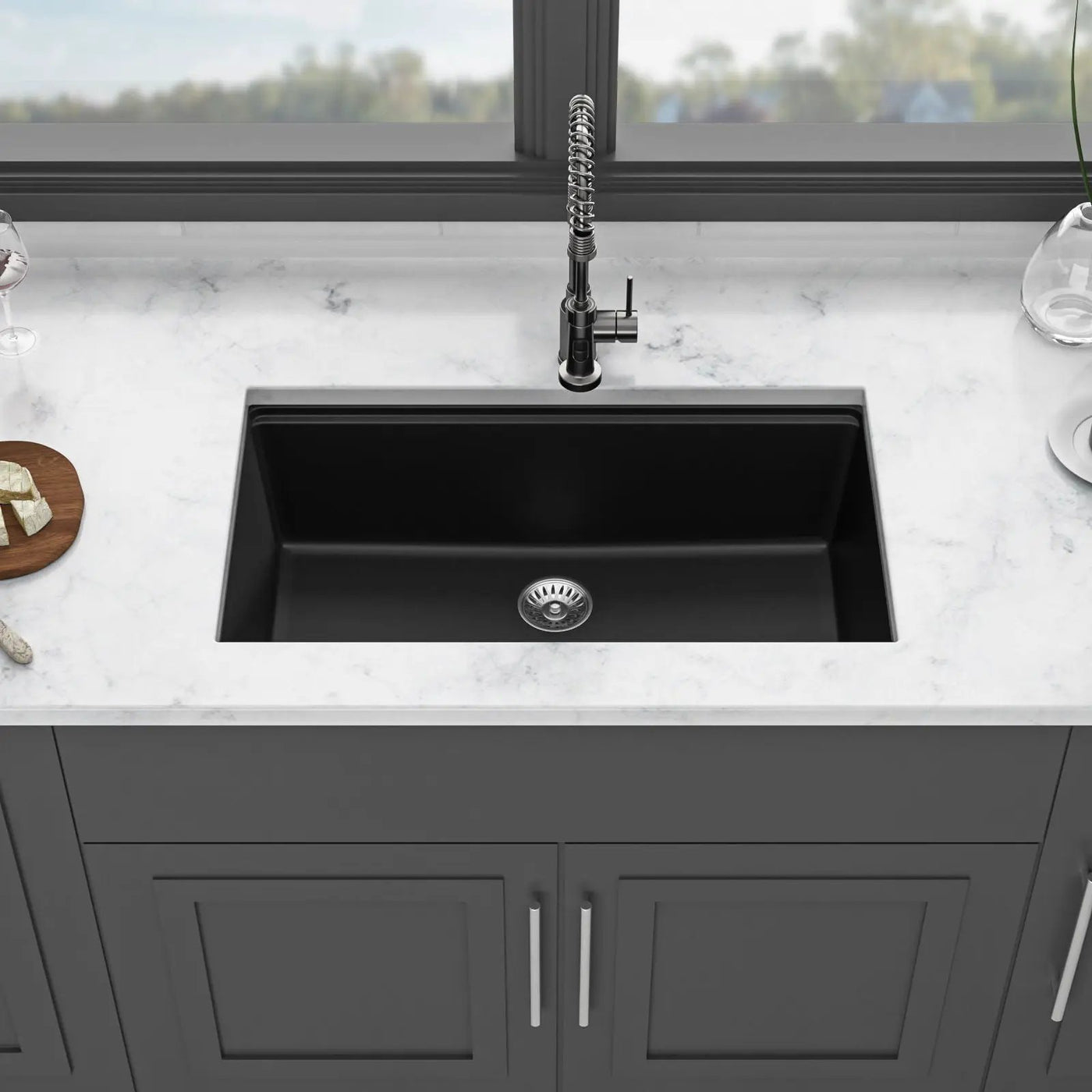 Quartz Kitchen Sink, Granite Composite Workstation Undermount by HouseOfZazla