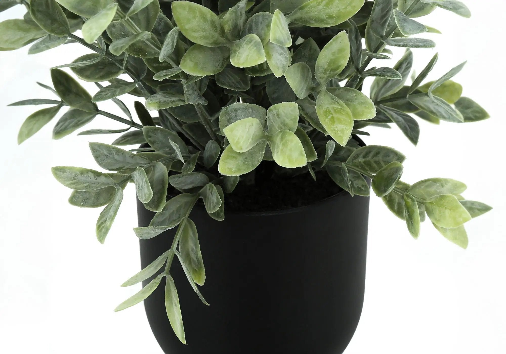 11" Tall, Artificial Plant, Eucalyptus Grass, Indoor, Faux, Fake, Table, Greenery, Potted, Decorative (Set of 2) - Green / Black by Unique Piece Furniture