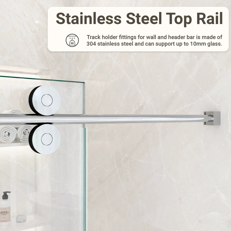 44"-48"W x 76"H Frameless Single Sliding Shower Door by HouseOfZazla