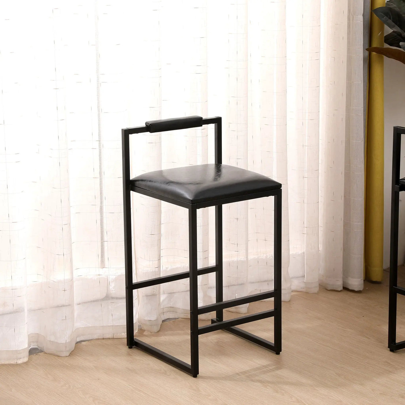 Elegant Bar Stool Set With Backrest And Footrest, Counter Height (Set of 2) by Unique Piece Furniture