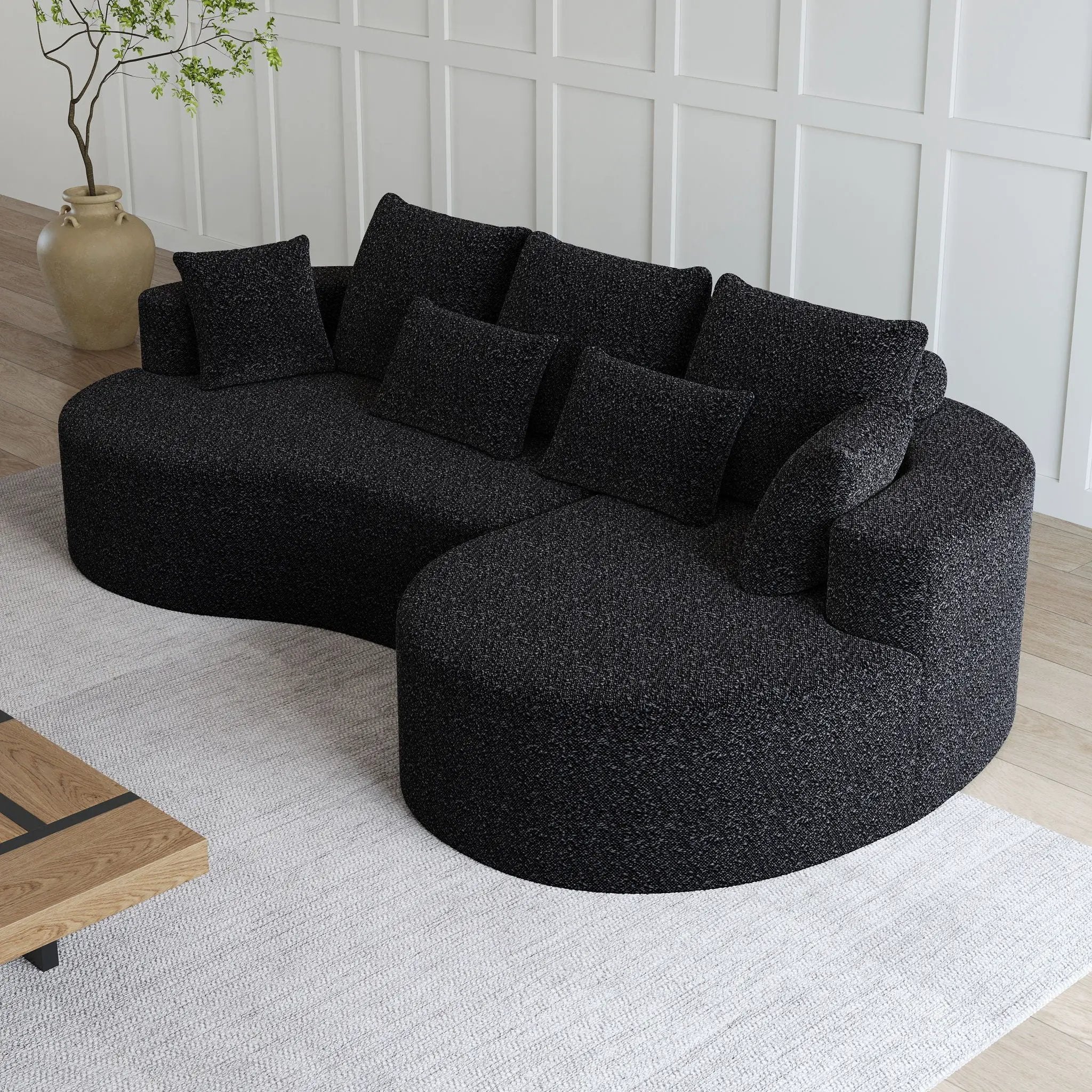Curved Oversized Sectional Sofa With Extra Deep Seat by HouseOfZazla