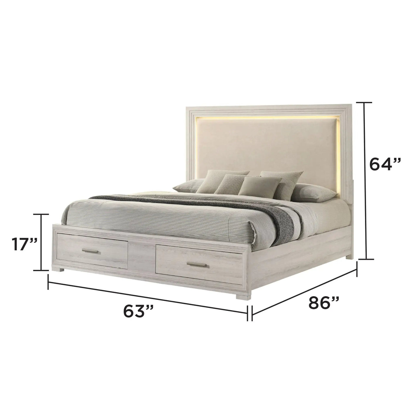 Colorado - Bed With Upholstered LED Headboard by HouseOfZazla