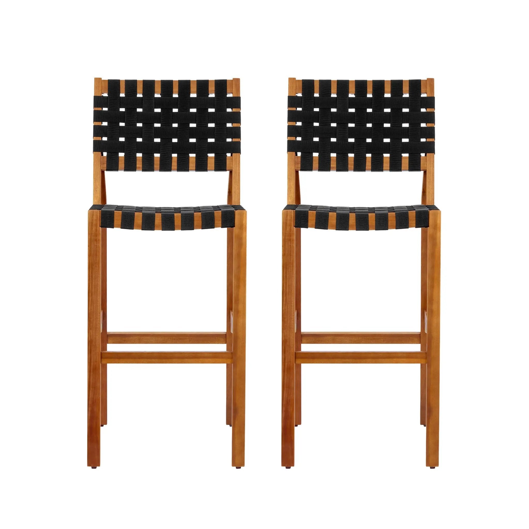 30.5 Inch Seat Height Outdoor Acacia Solid Wood Patio Side Chair by HouseOfZazla
