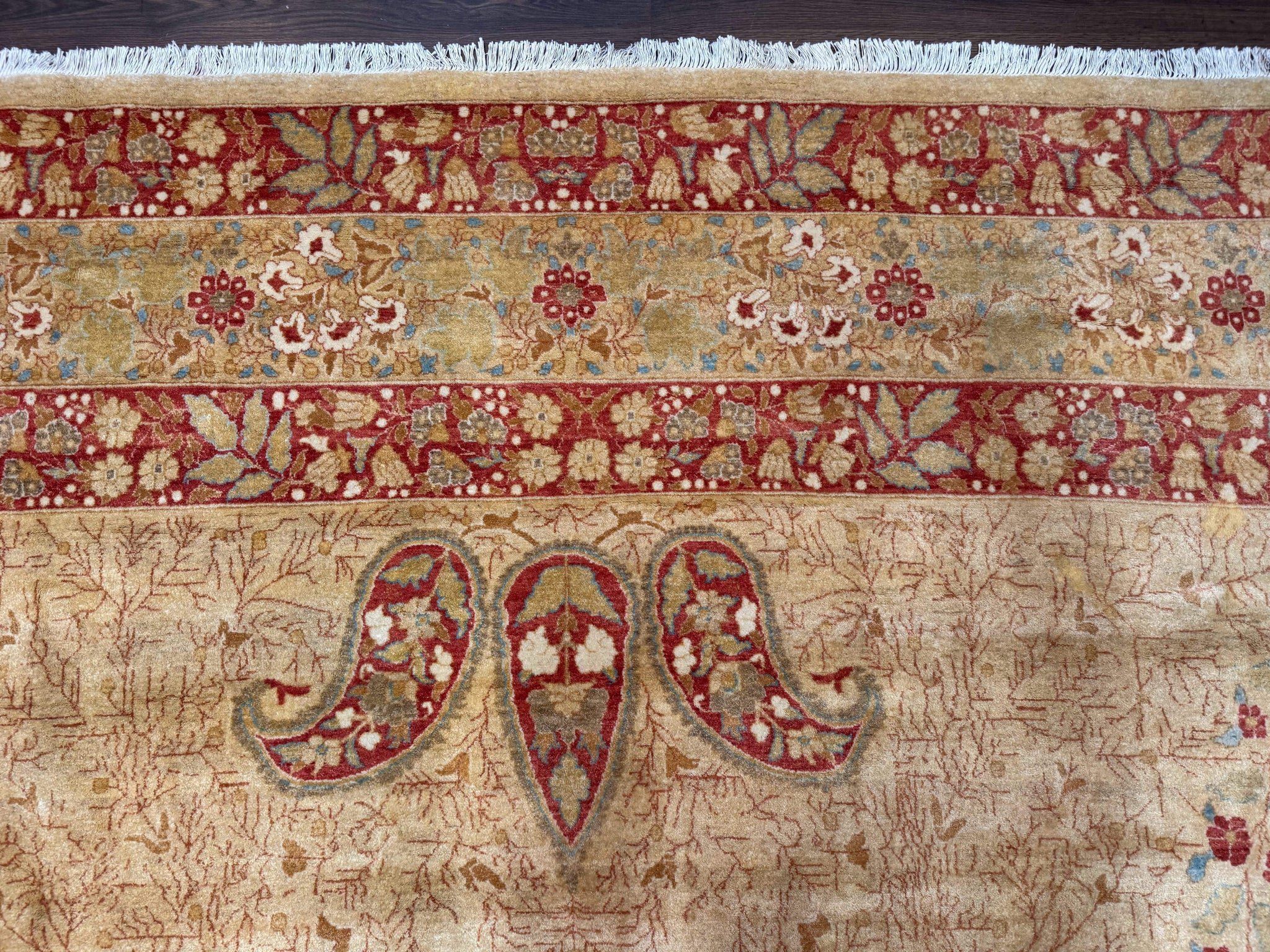 Palace Size Pak Persian Rug 13x17, Haji Jalili Design, Beige and Rust, Wool Hand Knotted, Fine 260 KPSI by Jewel Rugs