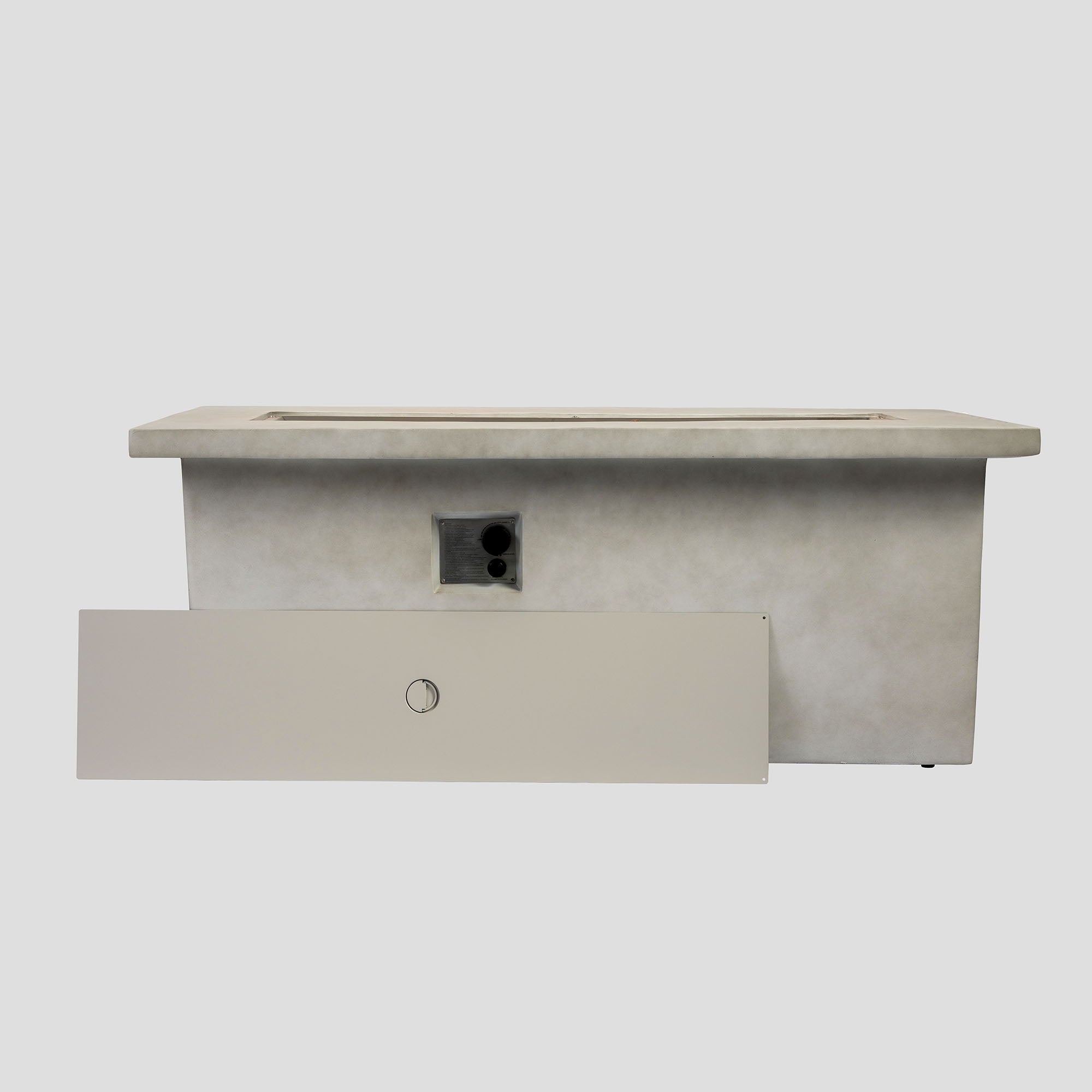 Rectangular Propane Gas Fire Pit Table With 60000 Btu For Outdoor Spaces - Light Gray by HouseOfZazla